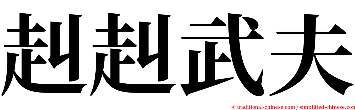 赳赳武夫 serif font