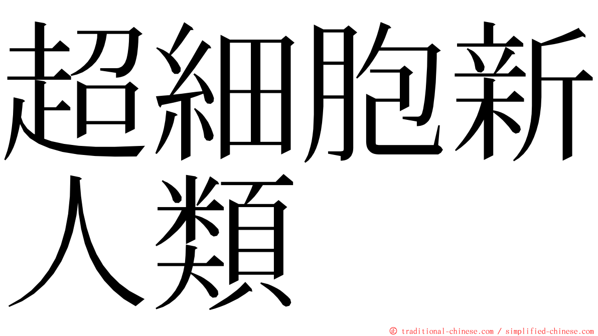 超細胞新人類 ming font