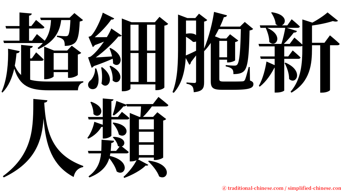 超細胞新人類 serif font