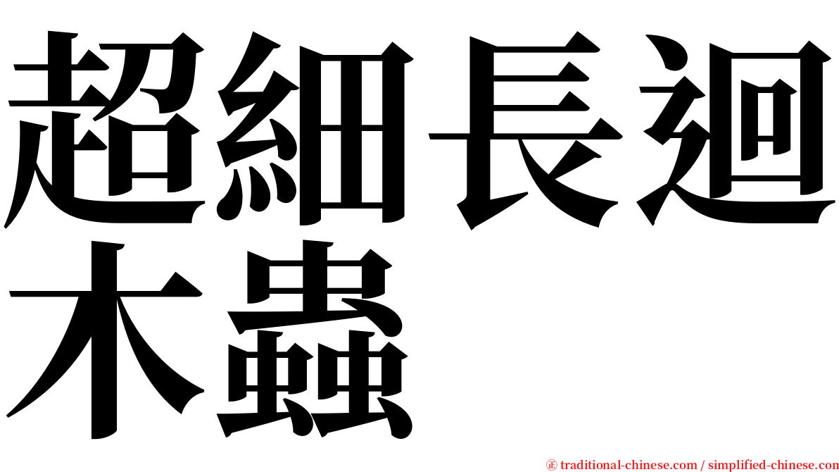 超細長迴木蟲 serif font