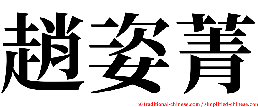 趙姿菁 serif font