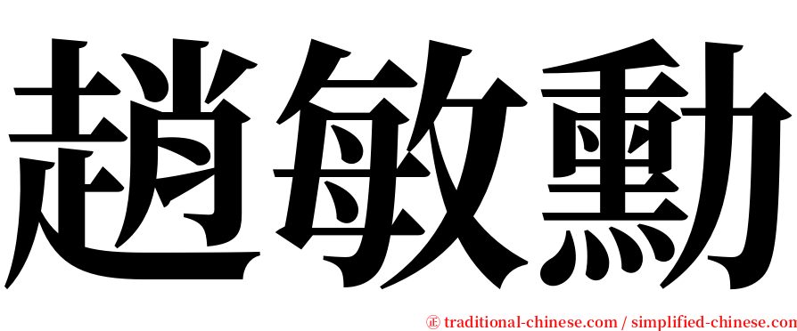 趙敏勳 serif font