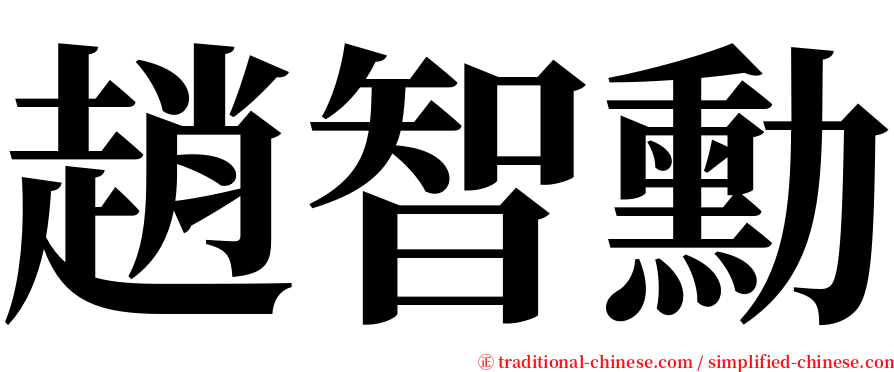 趙智勳 serif font