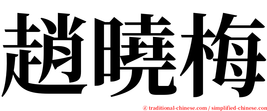 趙曉梅 serif font