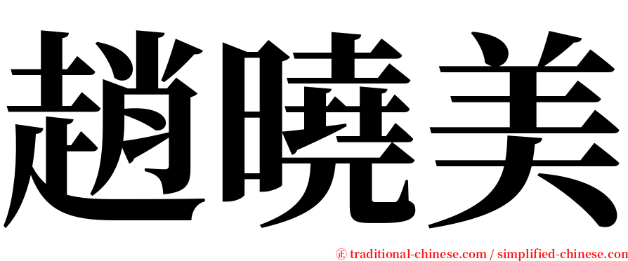 趙曉美 serif font