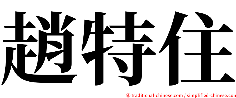 趙特住 serif font