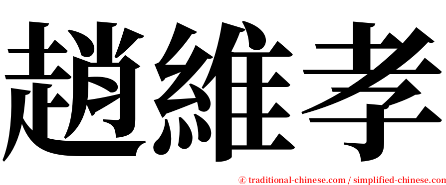 趙維孝 serif font