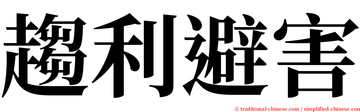 趨利避害 serif font