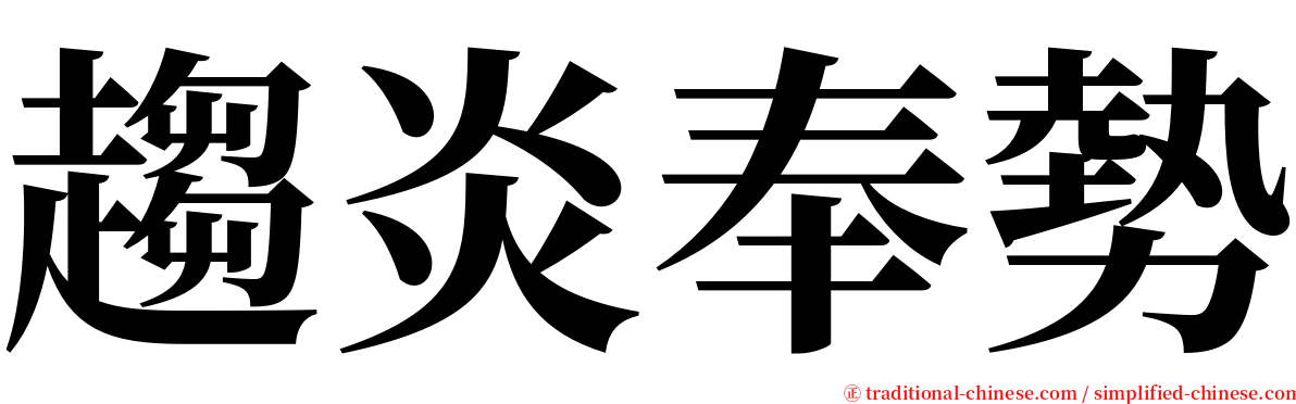 趨炎奉勢 serif font