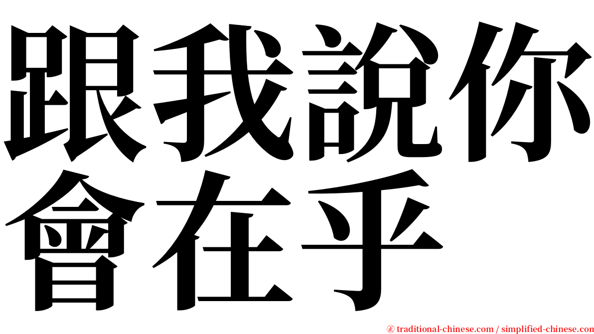 跟我說你會在乎 serif font