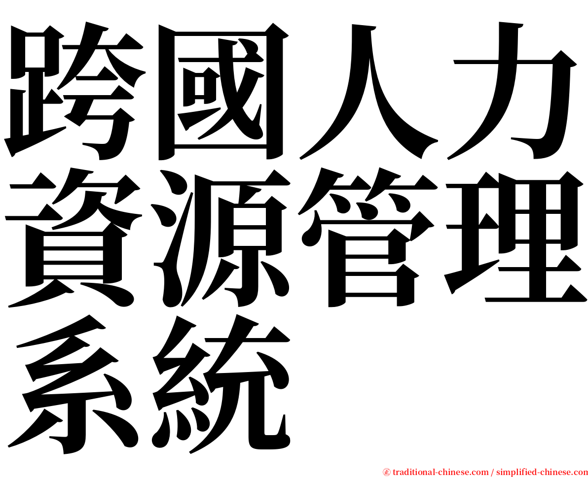 跨國人力資源管理系統 serif font