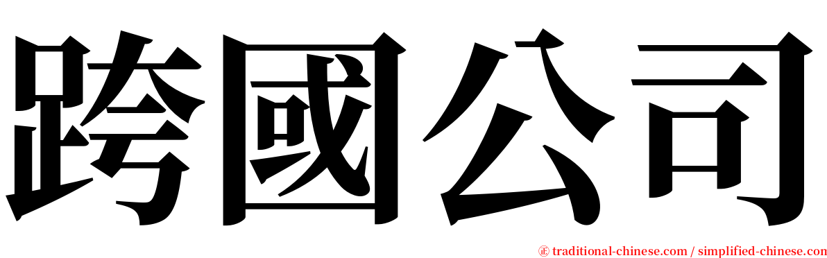 跨國公司 serif font