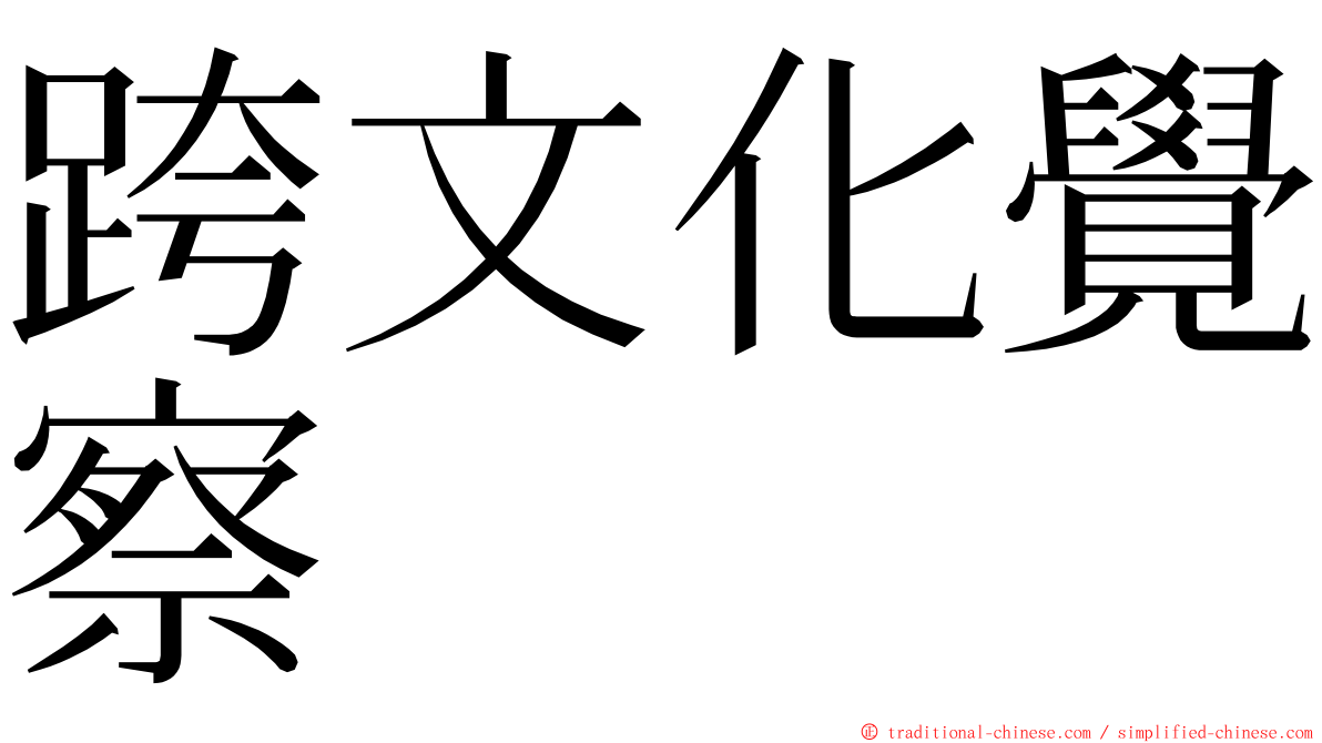 跨文化覺察 ming font