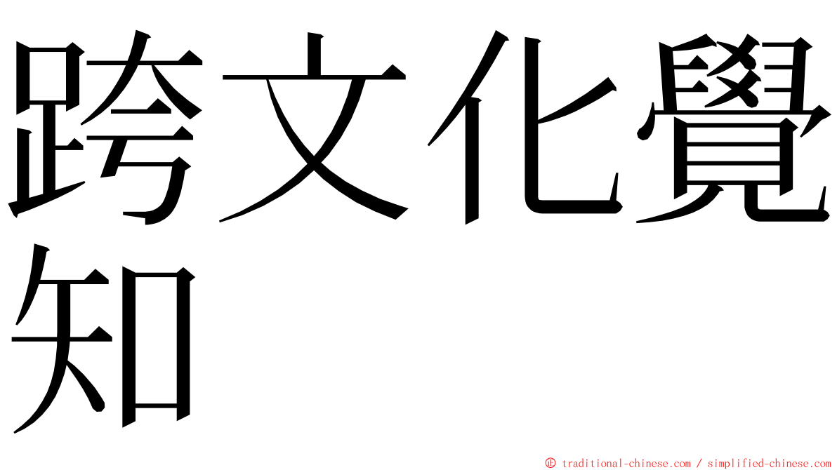跨文化覺知 ming font