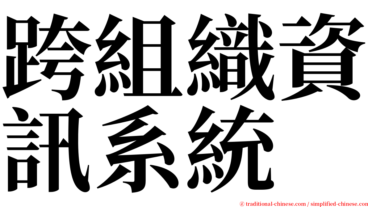 跨組織資訊系統 serif font