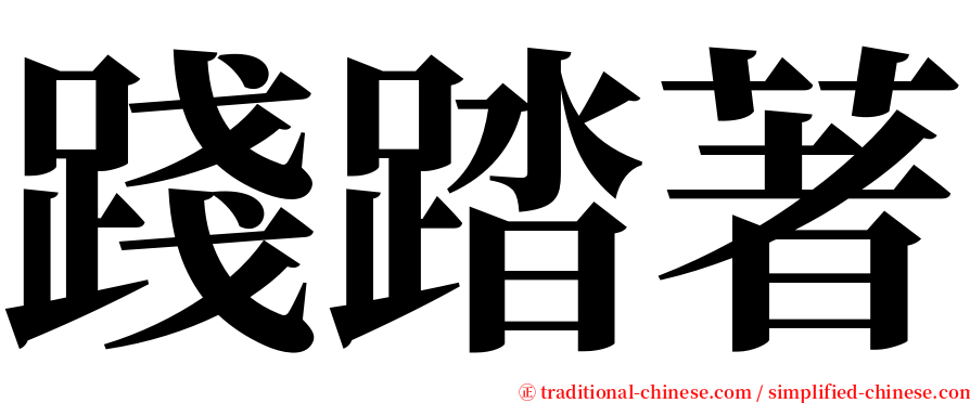 踐踏著 serif font