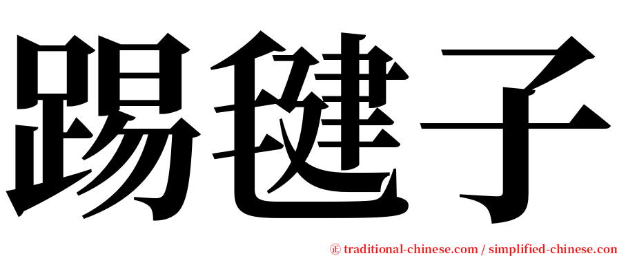 踢毽子 serif font