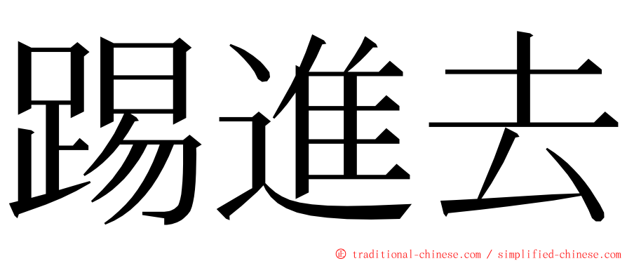 踢進去 ming font