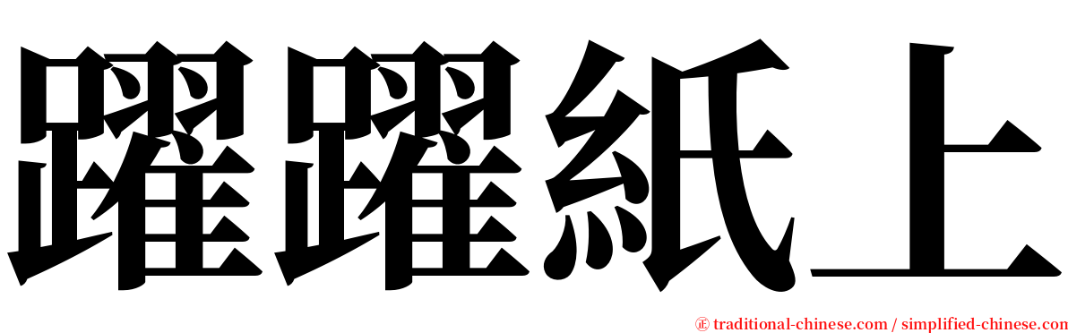 躍躍紙上 serif font