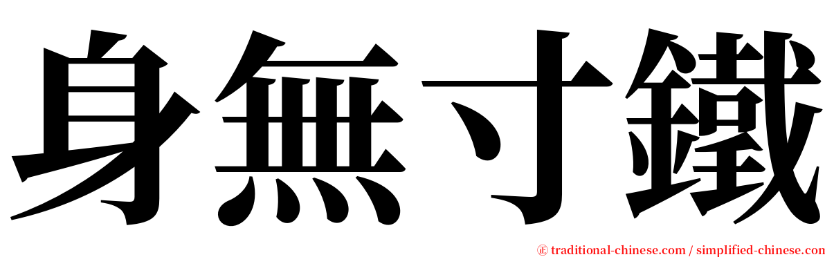 身無寸鐵 serif font