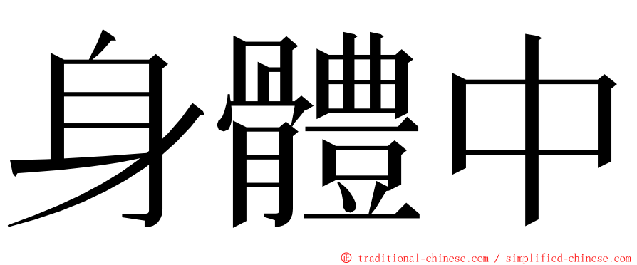 身體中 ming font