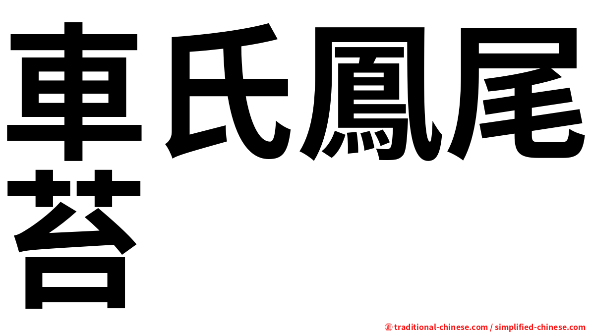 車氏鳳尾苔