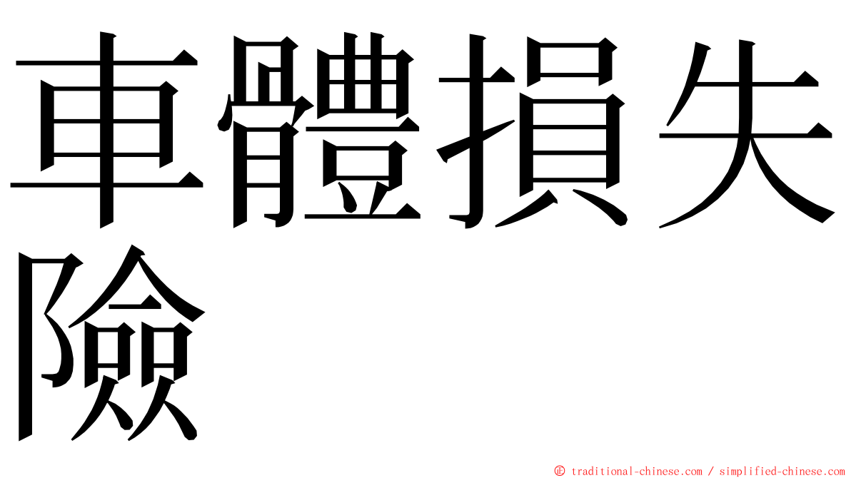 車體損失險 ming font