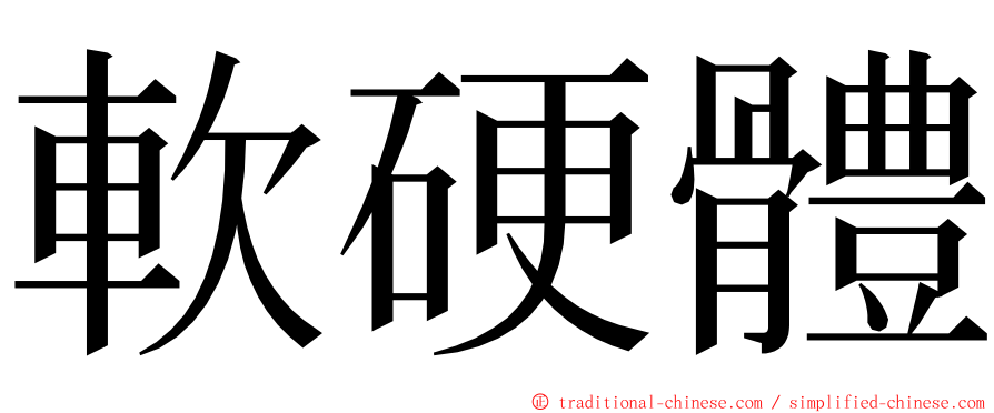 軟硬體 ming font