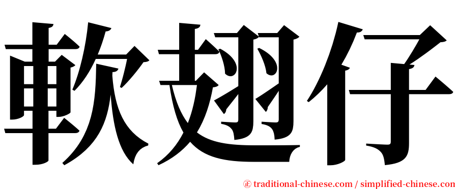 軟翅仔 serif font