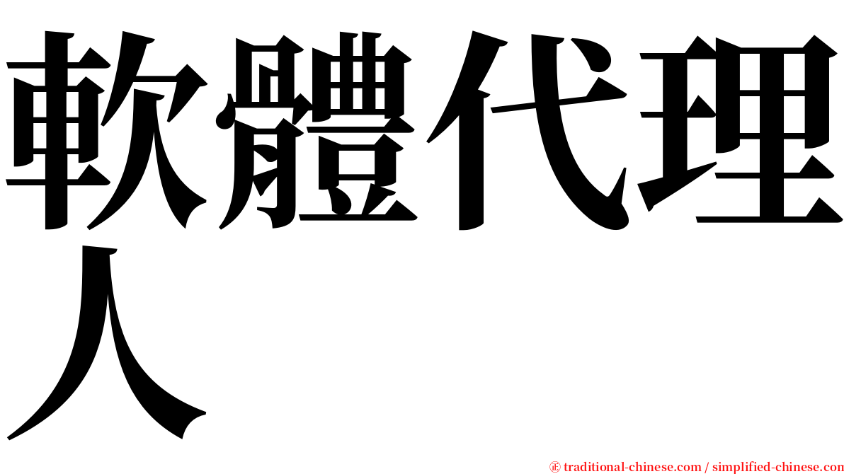 軟體代理人 serif font