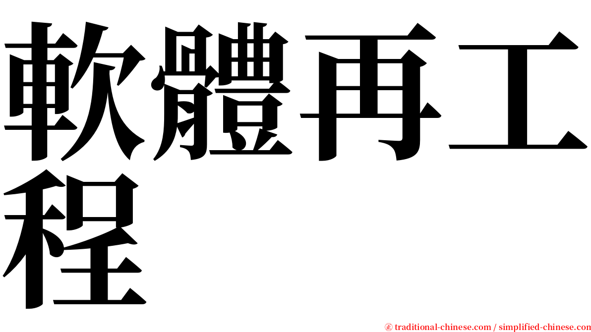 軟體再工程 serif font