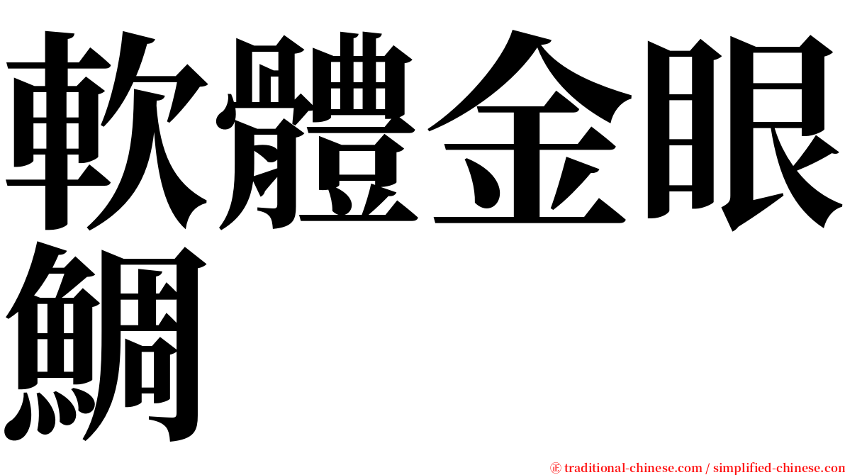 軟體金眼鯛 serif font