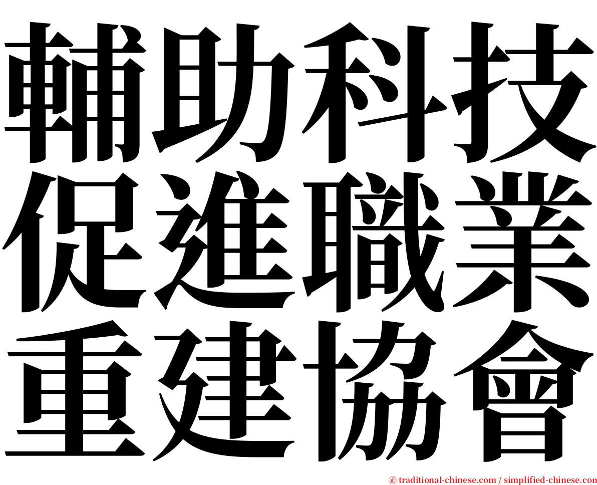 輔助科技促進職業重建協會 serif font