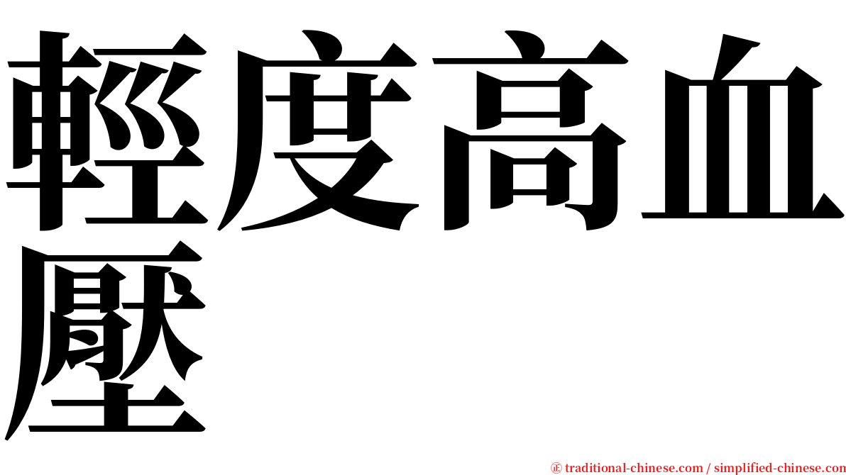 輕度高血壓 serif font