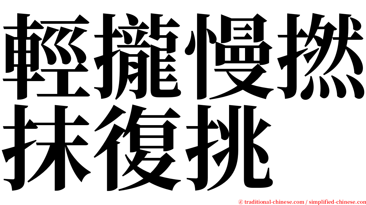 輕攏慢撚抹復挑 serif font