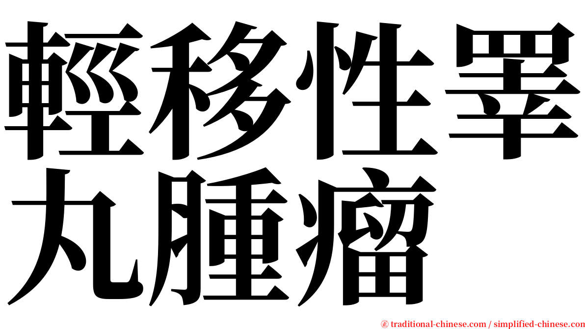 輕移性睪丸腫瘤 serif font