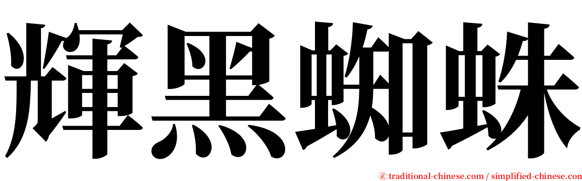 輝黑蜘蛛 serif font