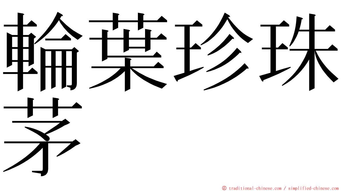 輪葉珍珠茅 ming font