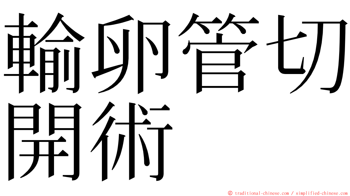 輸卵管切開術 ming font