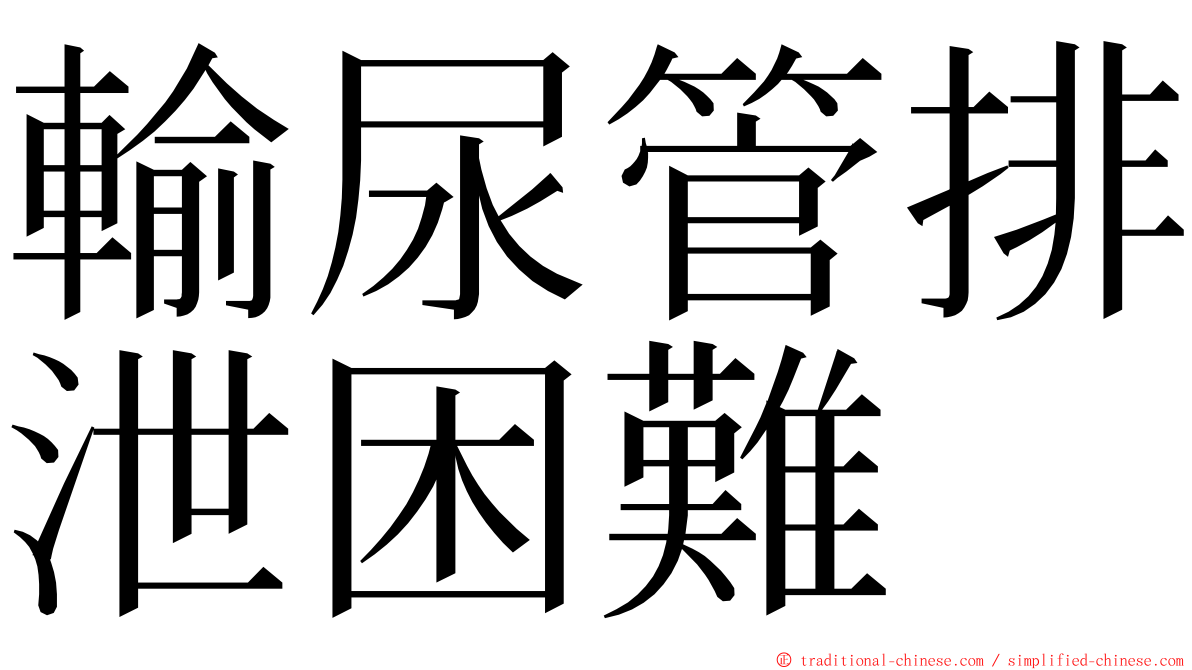 輸尿管排泄困難 ming font