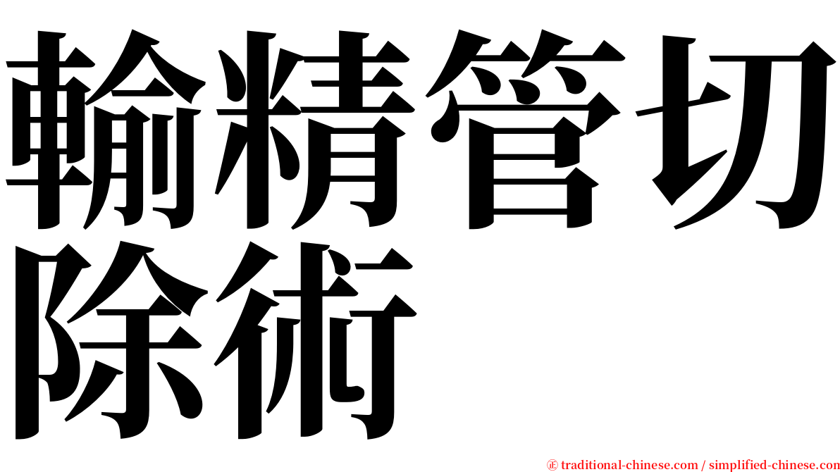 輸精管切除術 serif font