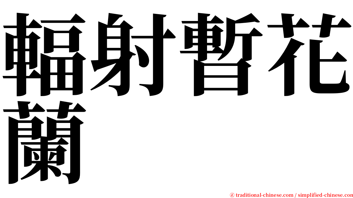 輻射暫花蘭 serif font