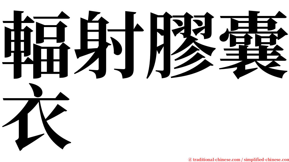 輻射膠囊衣 serif font