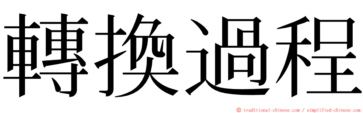 轉換過程 ming font