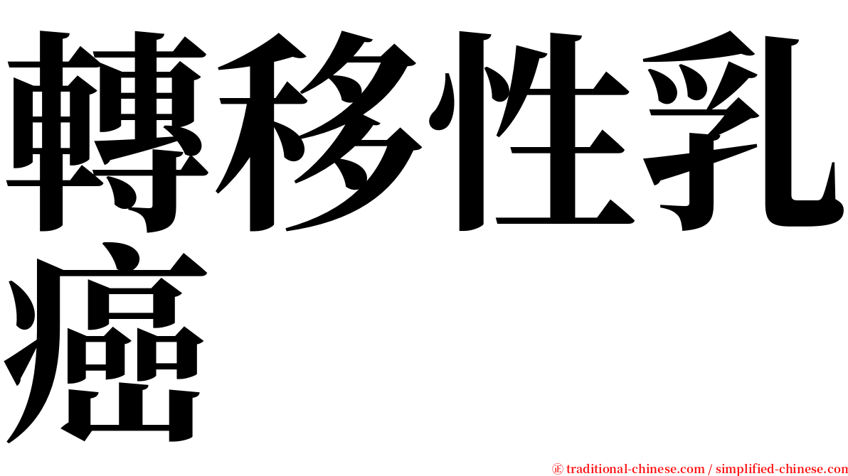 轉移性乳癌 serif font