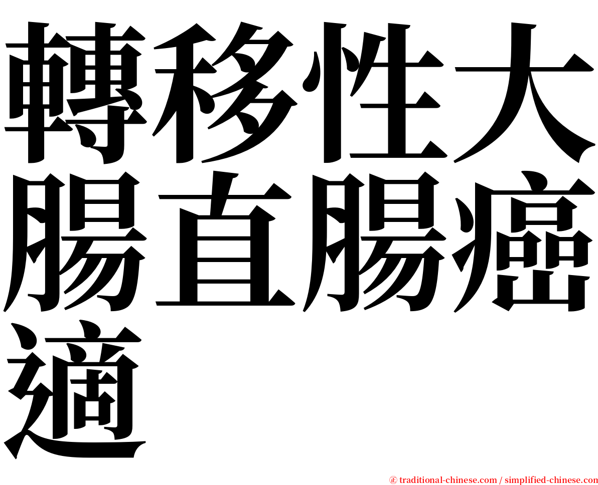 轉移性大腸直腸癌適 serif font