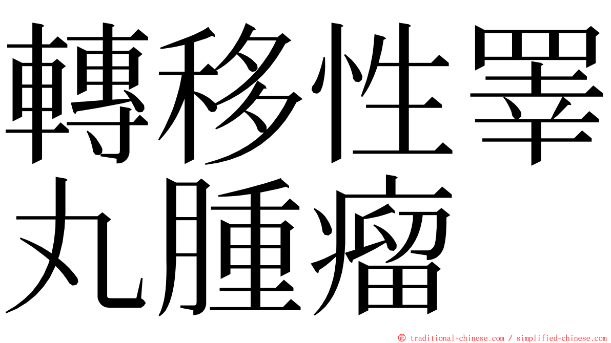 轉移性睪丸腫瘤 ming font