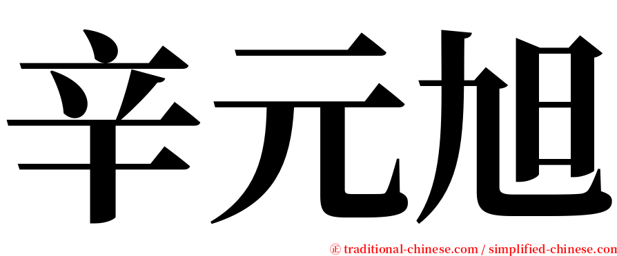 辛元旭 serif font