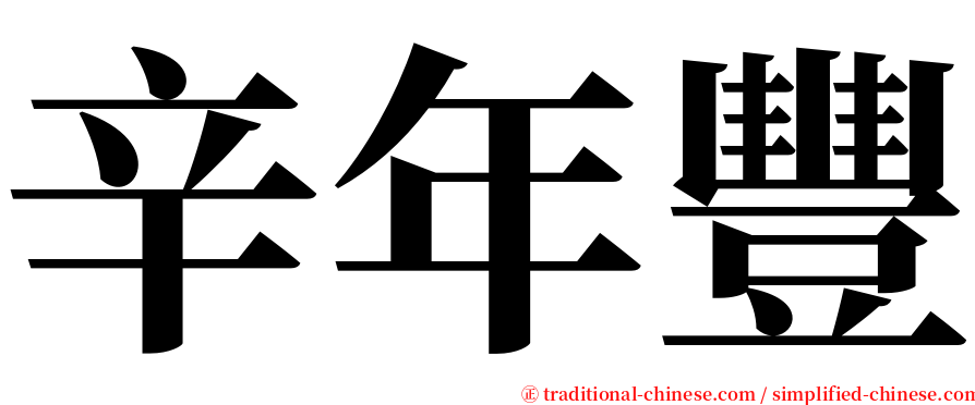 辛年豐 serif font