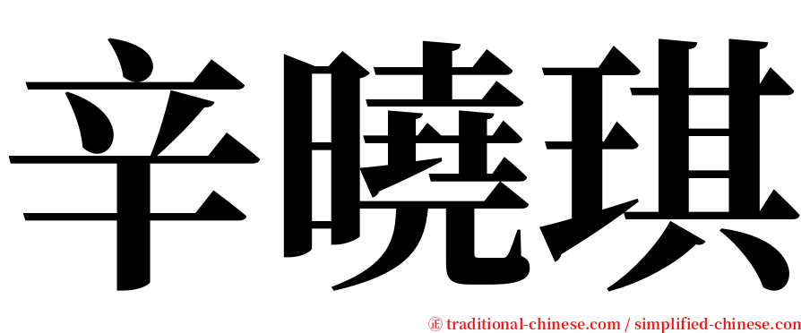 辛曉琪 serif font